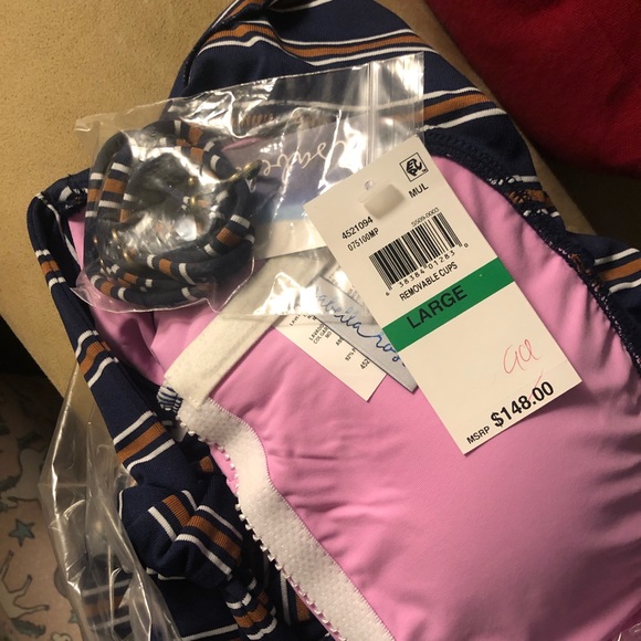 ISABELLA ROSE Broadway Striped & Ruffle One Piece - Picture 4 of 4